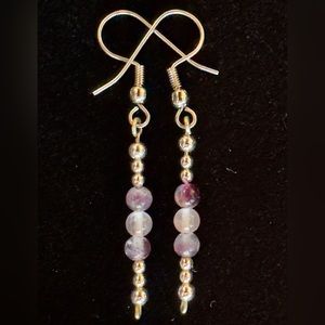 Handmade by Shanstone Jewelry!! 
Sterling Silver and Fluorite Earrings